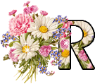 letter r bloemen glitter