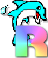 Dolfijn Alfabetten Dolfijn Regenboog Letter R