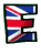 Alfabetten Engeland vlag Letter E
