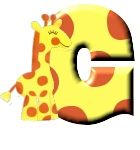 Alfabetten Giraffe Letter G