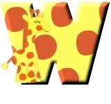 Alfabetten Giraffe Letter W