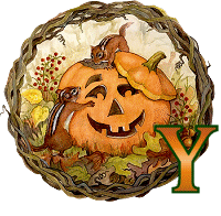 Alfabetten Halloween pompoen 2 Letter Y 