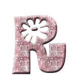 Alfabetten Roze met bloemetje Letter R