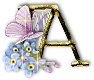 Alfabetten Vlinders en bloemen 