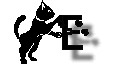 Alfabetten Zwarte kat Letter E