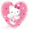 Cartoons Avatars Kitty Hello Kitty Roze Hart Liefde Valentijn