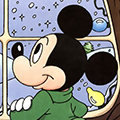 Disney Mickey mouse Avatars Micky Mouse Kijkt Door Raam Naar Sneeuw