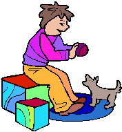 Cliparts Activiteiten Spelende kinderen Jongen Speelt Met Hond