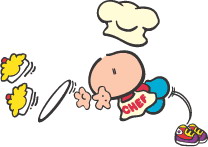 Cliparts Cartoons Bubblegum kids Chef Laat Cakejes Vallen