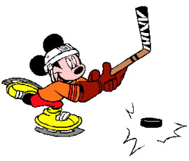Cliparts Disney Mickey mouse Mickey Mouse Ijshockey Slaat Tegen De Puk