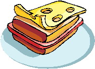 Cliparts Eten en drinken Broodbeleg Een Boterham Met Worst En Kaas