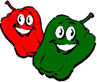 Cliparts Eten en drinken Paprika Groene En Rode Paprika
