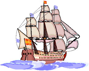 Cliparts Voertuigen Zeilschepen Groot Schip Masten Piratenschip Voc