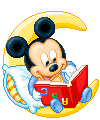 Baby disney Disney plaatjes Baby Mickey Leest Boek Op Maan