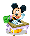 Disney plaatjes Mickey en minnie mouse Mickey Aan Schooltafel Dromend