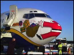 Facebook plaatjes Kerst humor Vliegtuig In Aanraking Met De Kerstman