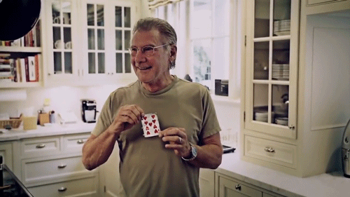 Harrison Ford GIF. Gifs Filmsterren Harrison ford Woah Card trick 