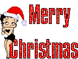 Kerst Glitter plaatjes Merry Christmas Betty Boop