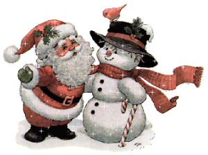Kerst Glitter plaatjes Sneeuwpop Kerstman
