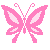 Dieren Vlinders Icon plaatjes Roze Bewegende Vlinder