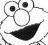 Sesamstraat Icon plaatjes Elmo Zwart Wit Elmo