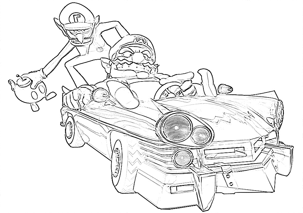 wario and waluigi coloring pages - photo #19