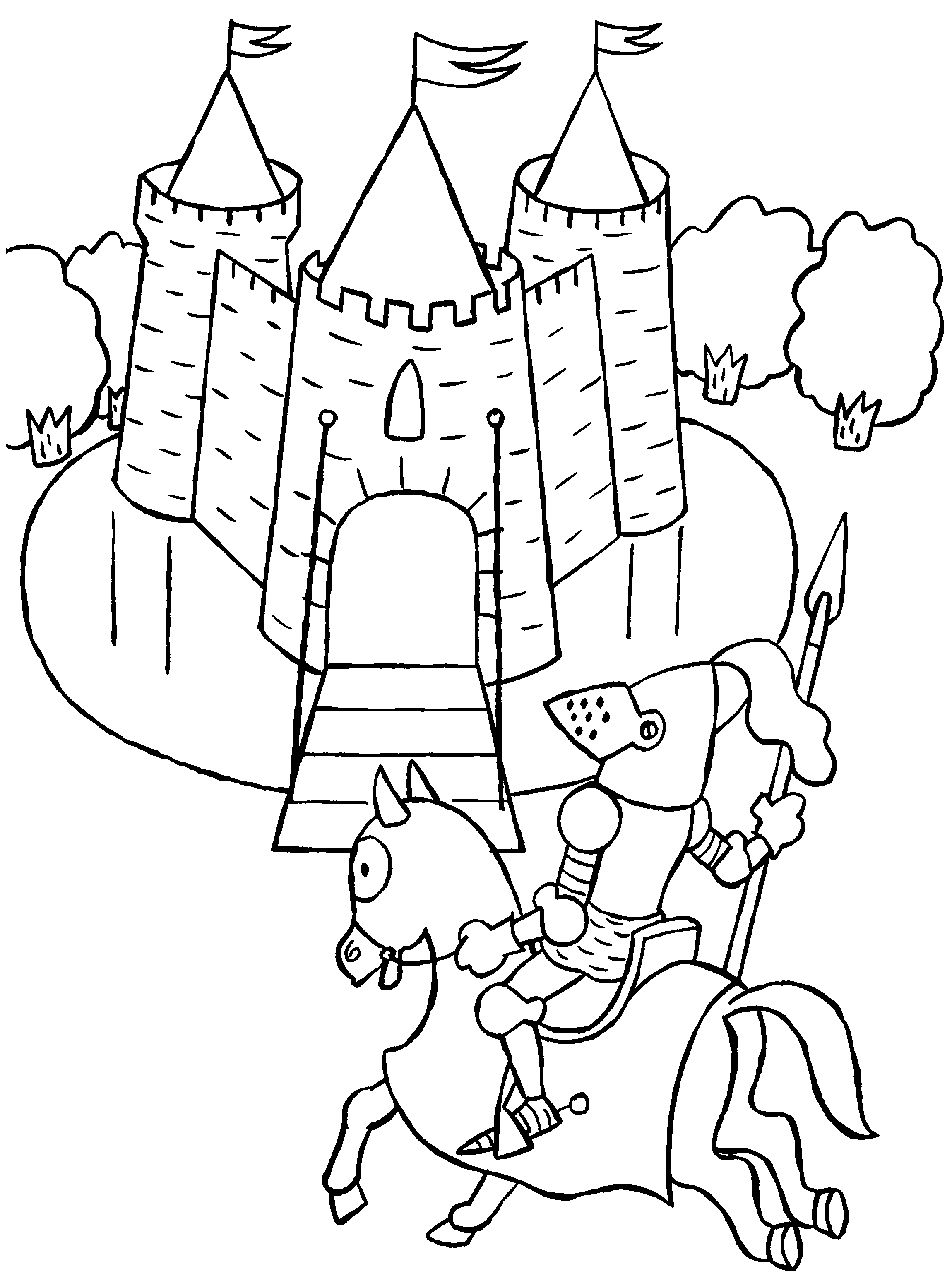 Ritter Ritterburg Malvorlagen Ridders Knights Ausmalbilder Chevalier 