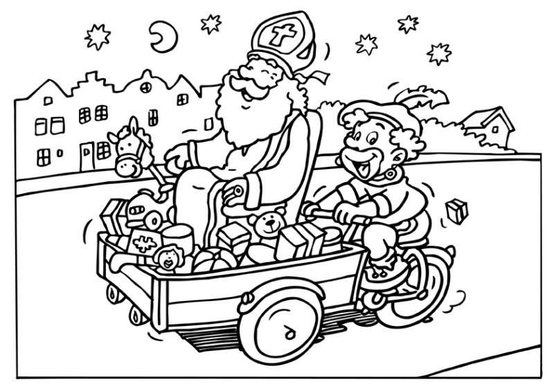 Kleurplaat Sinterklaas En Zwarte Piet » Animaatjes.nl