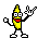 Mini plaatjes banaan dansende rockende