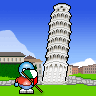 Blauw Mini plaatjes Toren Van Pisa