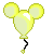 Disney Mini plaatjes Micky Mouse Ballon Geel Mini