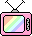 Electronica Mini plaatjes Roze Tv Televisie Mini
