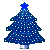 Kerst Mini plaatjes Blauwe Twinkelende Kerstboom