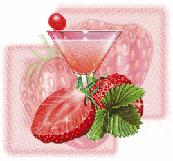 cocktail glas met aardbeien glitterend