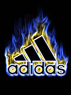 adidas logo met blauwe vlammen
