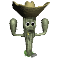 cactus met cowboy hoed op