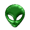 groen draaiend alienmasker