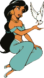Prinses Jasmine met een duif