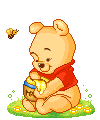 Baby pooh met pot honing