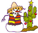 Plaatjes Cactussen Sneeuwpop Dansen Met Versierde Cactus