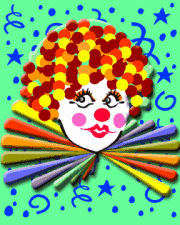 Carnaval Plaatjes Clownshoofd Gekleurde Krullen En Kraag