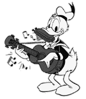 Plaatjes Donald duck Donald Zwart Wit Muziek Gitaar