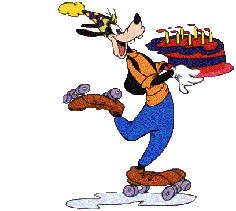 Plaatjes Donald duck Goofy Met Verjaardagstaart