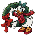 Plaatjes Donald duck Katrien Duck Met Kerstkrans