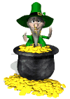 Plaatjes Geld Ierse Man In Een Pot Met Geld