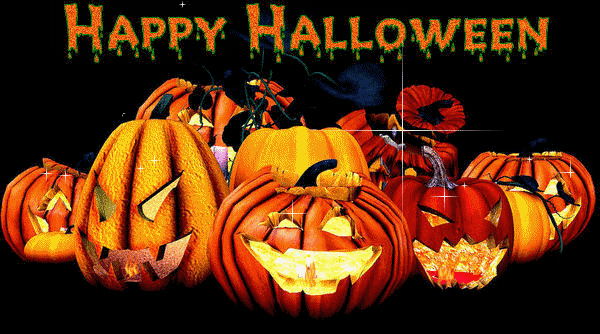 happy halloween pompoenen met vuur