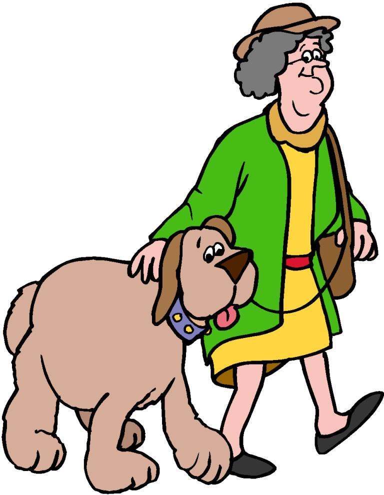 free clipart woman walking dog - photo #17