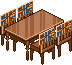 Plaatjes Kawaii meubels Kawaii Bruine Tafel Met Vier Bruine Stoelen