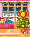 Plaatjes Kawaii scene Kerstmis Huiskamer Kerstboom Sneeuw Kawaii Bewegend
