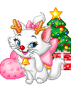 Plaatjes Kerst dieren Kat Bij Kerstboom